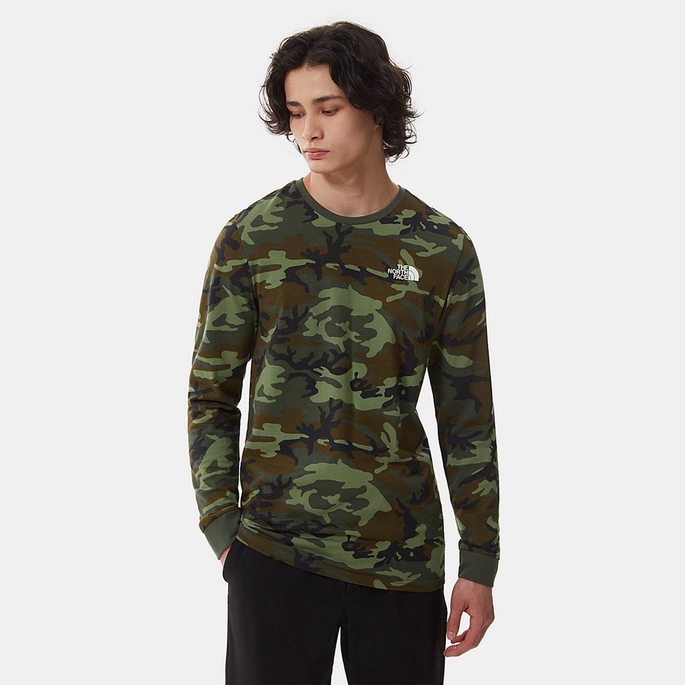 The North Face Long Sleeve Mens Australia - The North Face Simple Dome Long-Sleeve Camo Print (QAW-0